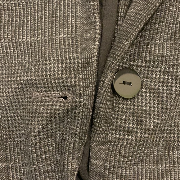 Adrienne Vittadini Women's Grey Plaid, Single- Button Blazer w/ Pockets, Size S - Picture 3 of 6